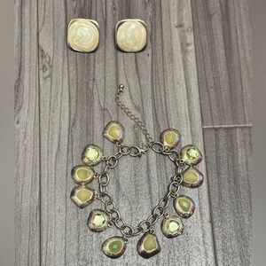 Elegant Cream and Gold Jewelry Set